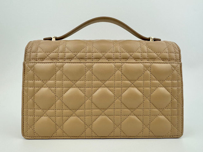 My Dior Top Handle Biscuit Cannage Lambskin Leather Bag