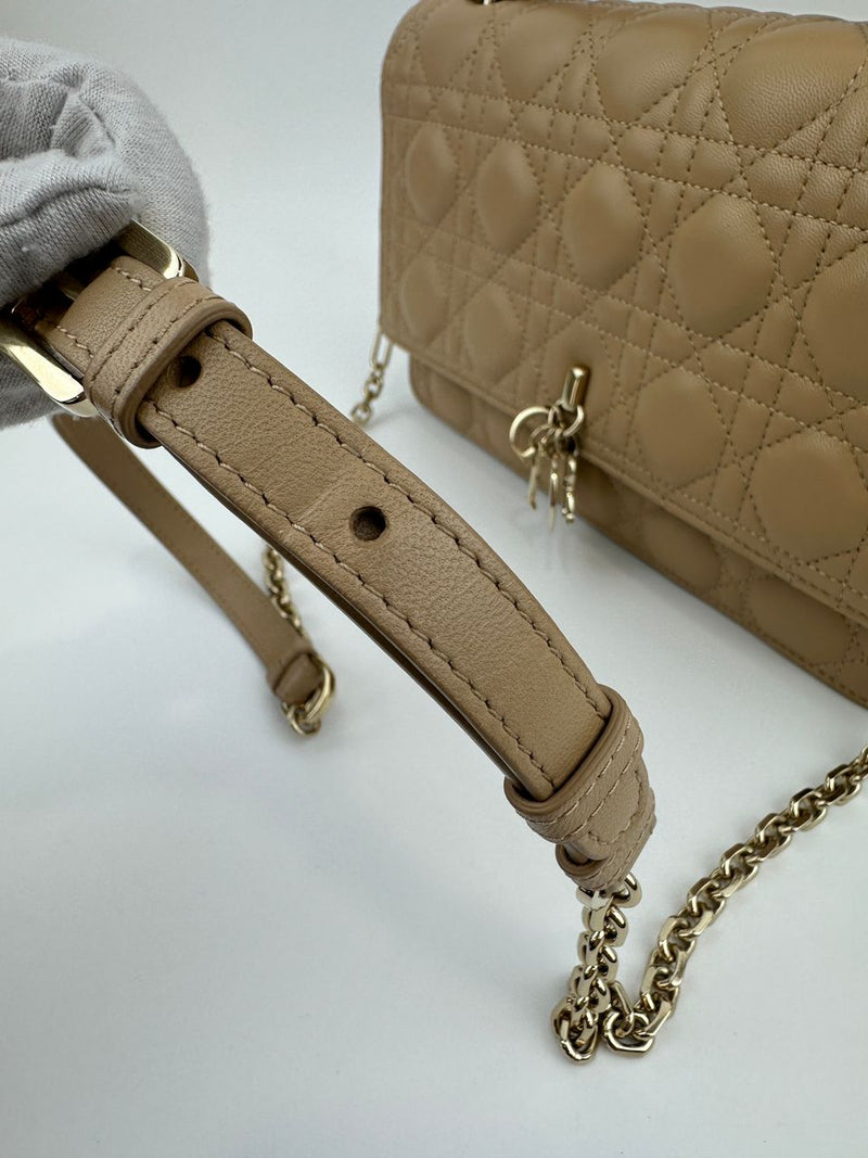 My Dior Top Handle Biscuit Cannage Lambskin Leather Bag