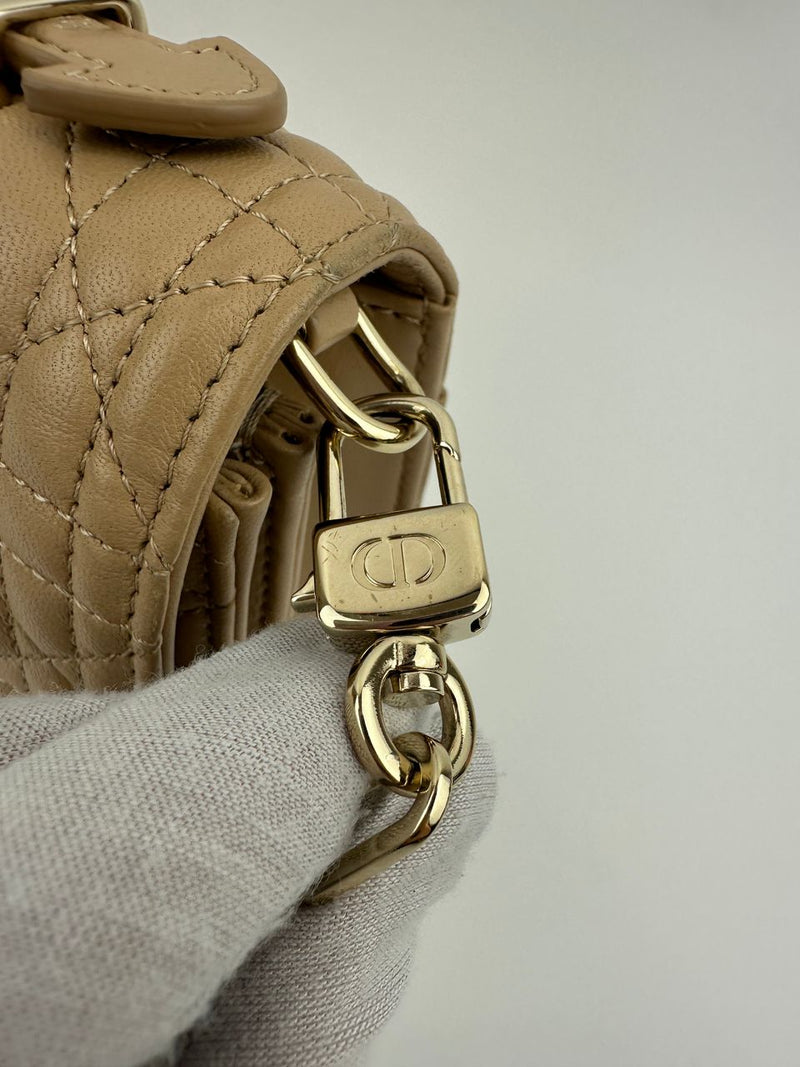 My Dior Top Handle Biscuit Cannage Lambskin Leather Bag