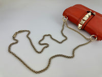 Small Glam Lock Orange Leather Flap Bag