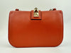 Small Glam Lock Orange Leather Flap Bag