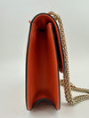Small Glam Lock Orange Leather Flap Bag