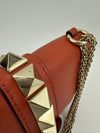 Small Glam Lock Orange Leather Flap Bag