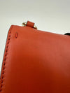 Small Glam Lock Orange Leather Flap Bag