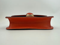 Small Glam Lock Orange Leather Flap Bag