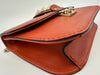 Small Glam Lock Orange Leather Flap Bag