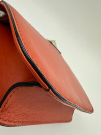 Small Glam Lock Orange Leather Flap Bag