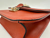 Small Glam Lock Orange Leather Flap Bag