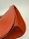 Small Glam Lock Orange Leather Flap Bag