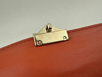 Small Glam Lock Orange Leather Flap Bag