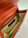 Small Glam Lock Orange Leather Flap Bag