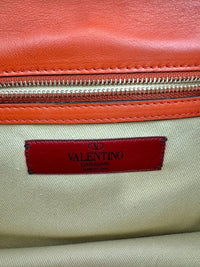 Small Glam Lock Orange Leather Flap Bag