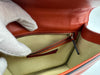 Small Glam Lock Orange Leather Flap Bag