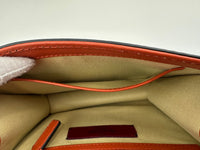 Small Glam Lock Orange Leather Flap Bag
