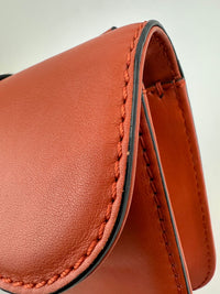 Small Glam Lock Orange Leather Flap Bag