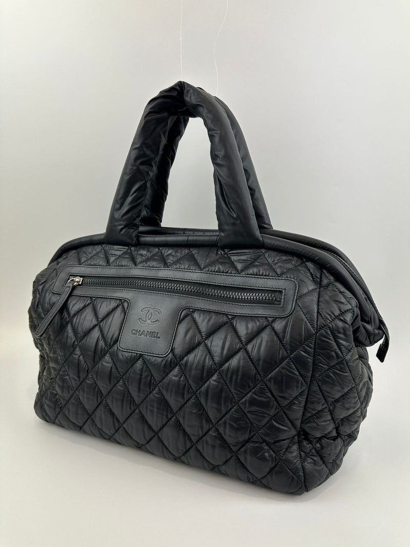 Coco Cocoon Mark Black Nylon Tote Bag