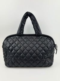 Coco Cocoon Mark Black Nylon Tote Bag