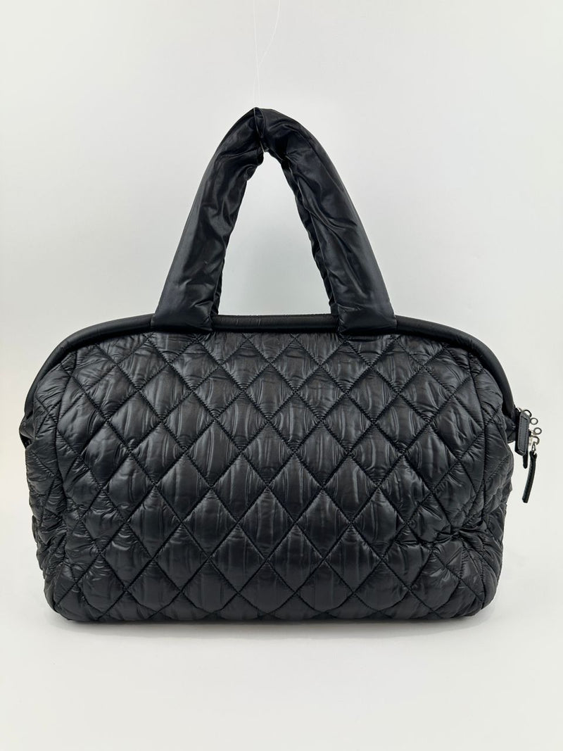 Coco Cocoon Mark Black Nylon Tote Bag