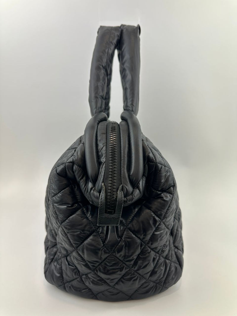 Coco Cocoon Mark Black Nylon Tote Bag