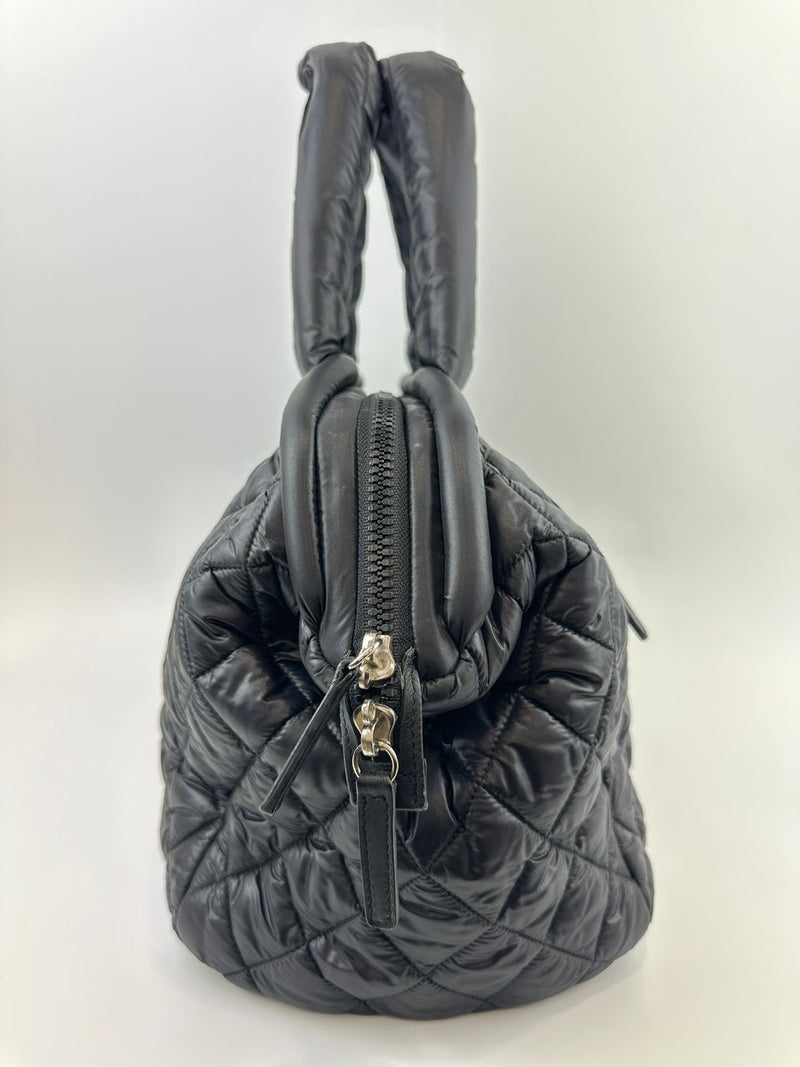 Coco Cocoon Mark Black Nylon Tote Bag