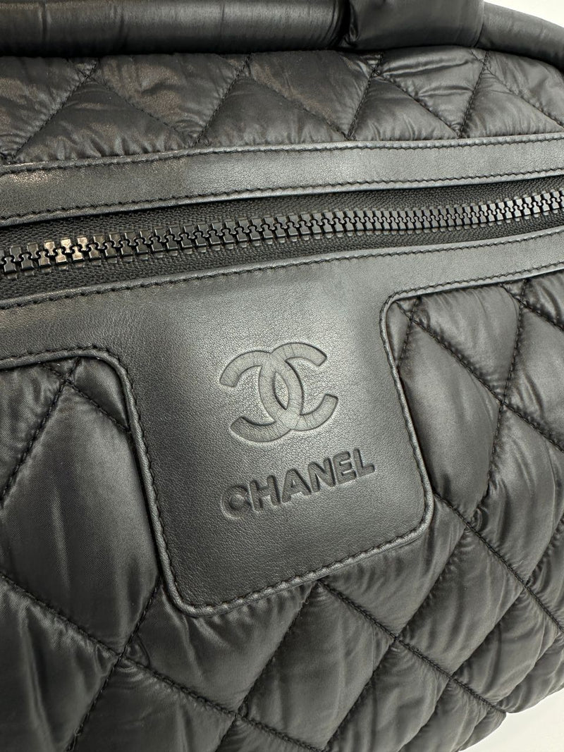 Coco Cocoon Mark Black Nylon Tote Bag