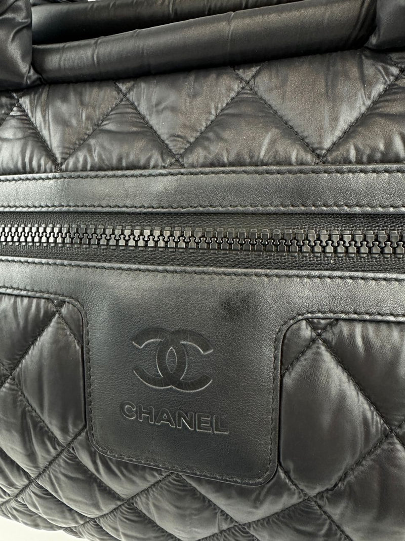 Coco Cocoon Mark Black Nylon Tote Bag