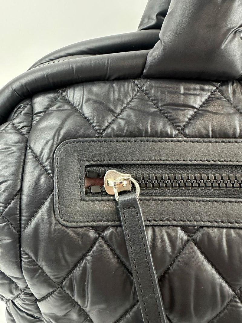 Coco Cocoon Mark Black Nylon Tote Bag