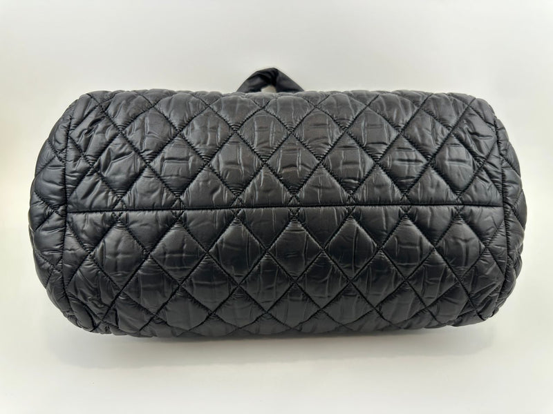 Coco Cocoon Mark Black Nylon Tote Bag