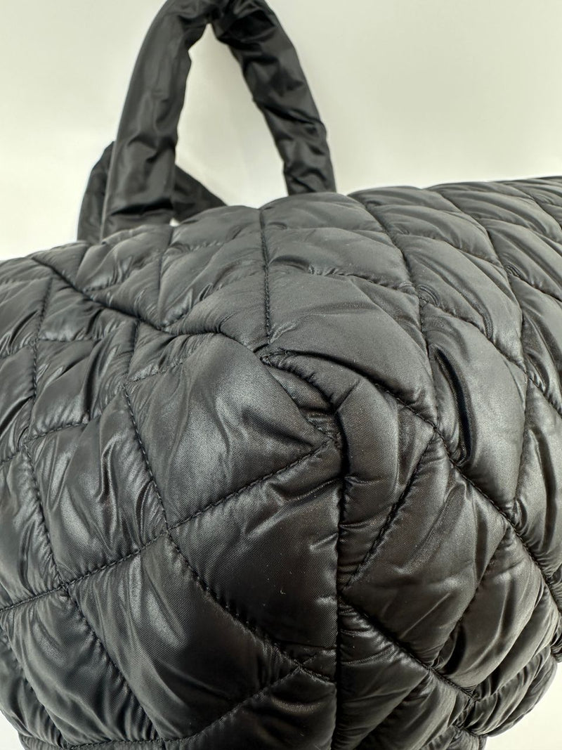 Coco Cocoon Mark Black Nylon Tote Bag