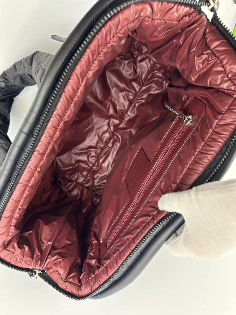 Coco Cocoon Mark Black Nylon Tote Bag