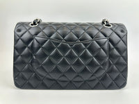 Medium Classic Double Flap Black Lambskin SHW
