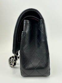 Medium Classic Double Flap Black Lambskin SHW