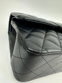 Medium Classic Double Flap Black Lambskin SHW