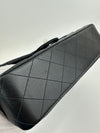 Medium Classic Double Flap Black Lambskin SHW