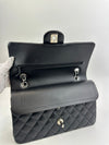 Medium Classic Double Flap Black Lambskin SHW