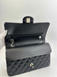 Medium Classic Double Flap Black Lambskin SHW