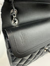 Medium Classic Double Flap Black Lambskin SHW