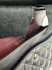 Medium Classic Double Flap Black Lambskin SHW