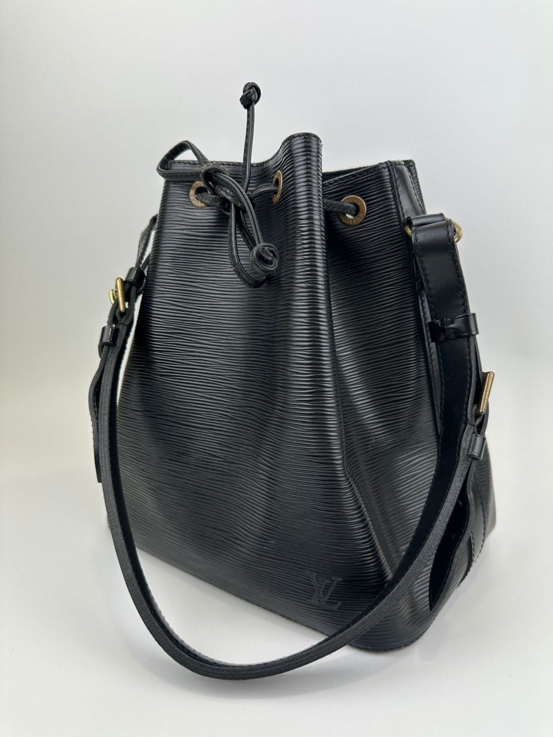 Vintage Petite Noe Black Epi Leather Bucket Bag