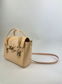 Small La Medusa Pastel Pink Patent Top Handle Bag