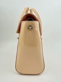 Small La Medusa Pastel Pink Patent Top Handle Bag