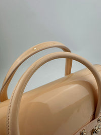 Small La Medusa Pastel Pink Patent Top Handle Bag