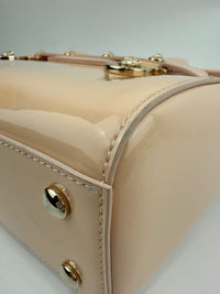 Small La Medusa Pastel Pink Patent Top Handle Bag