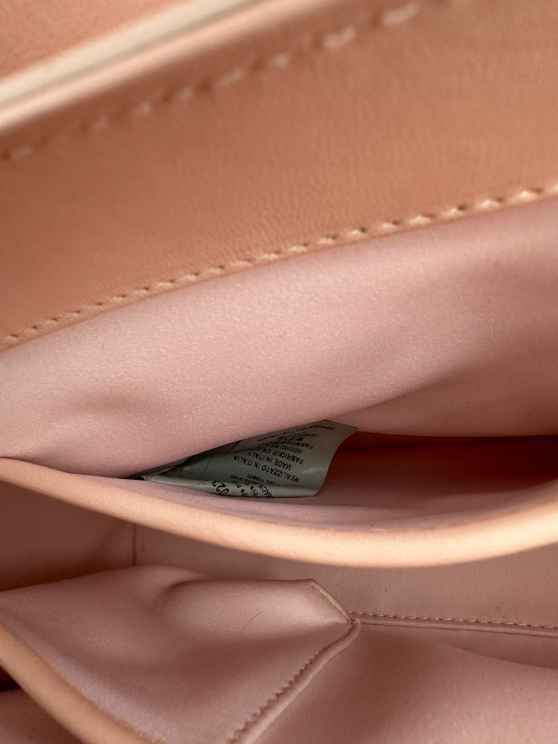 Small La Medusa Pastel Pink Patent Top Handle Bag