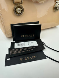 Small La Medusa Pastel Pink Patent Top Handle Bag