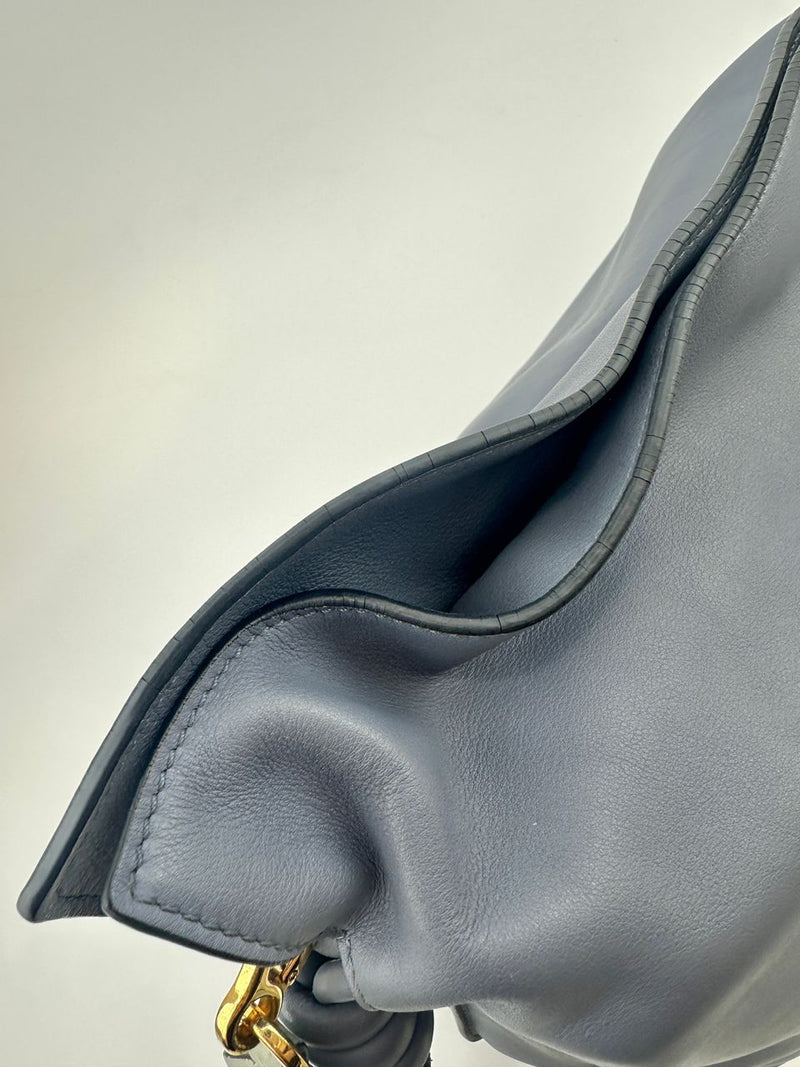 Medium Flamenco Clutch Bag Blue