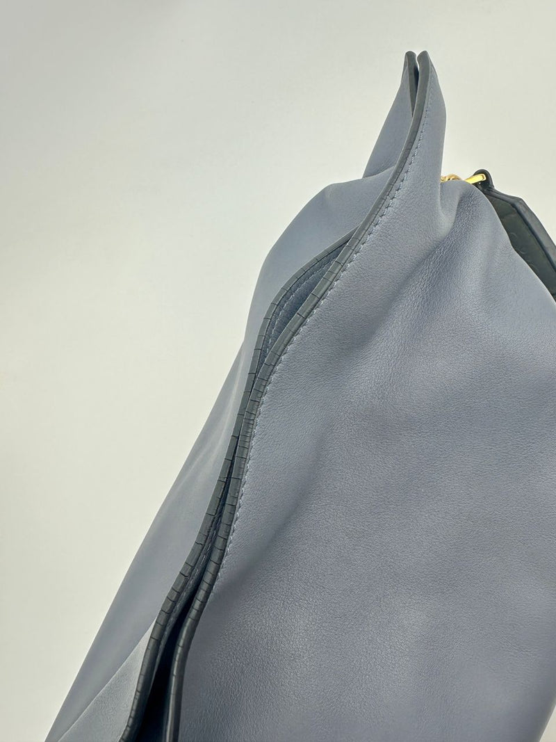 Medium Flamenco Clutch Bag Blue