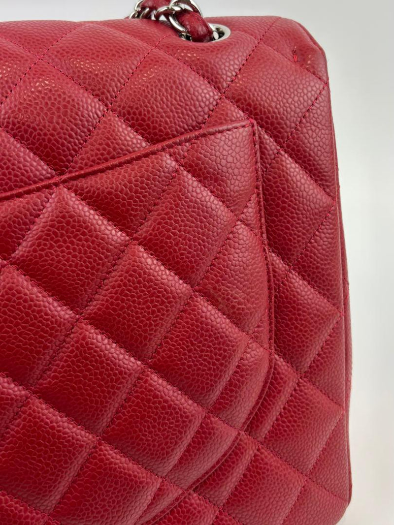 Maxi Single Flap Red Caviar SHW
