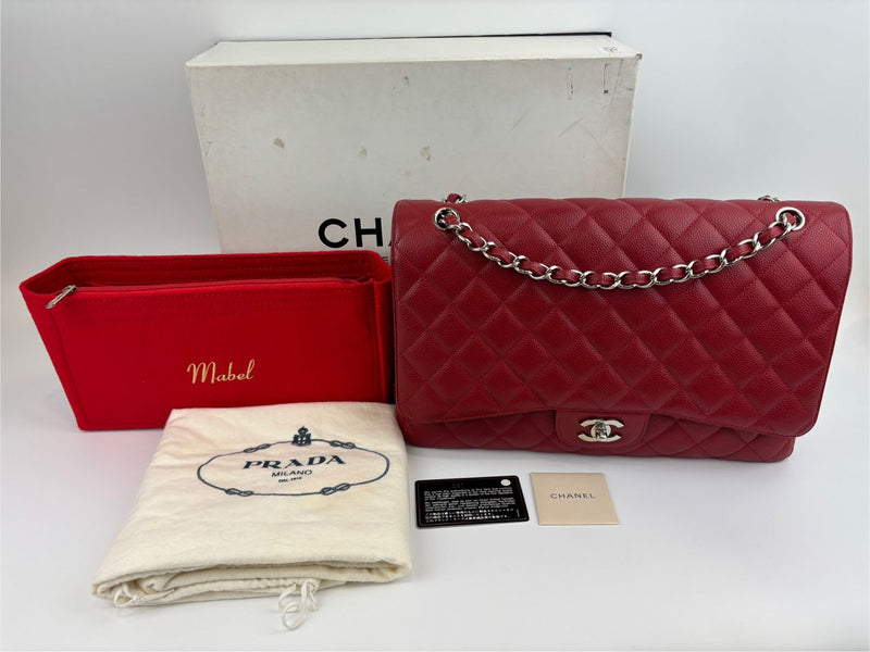 Maxi Single Flap Red Caviar SHW