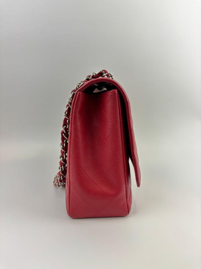 Maxi Single Flap Red Caviar SHW
